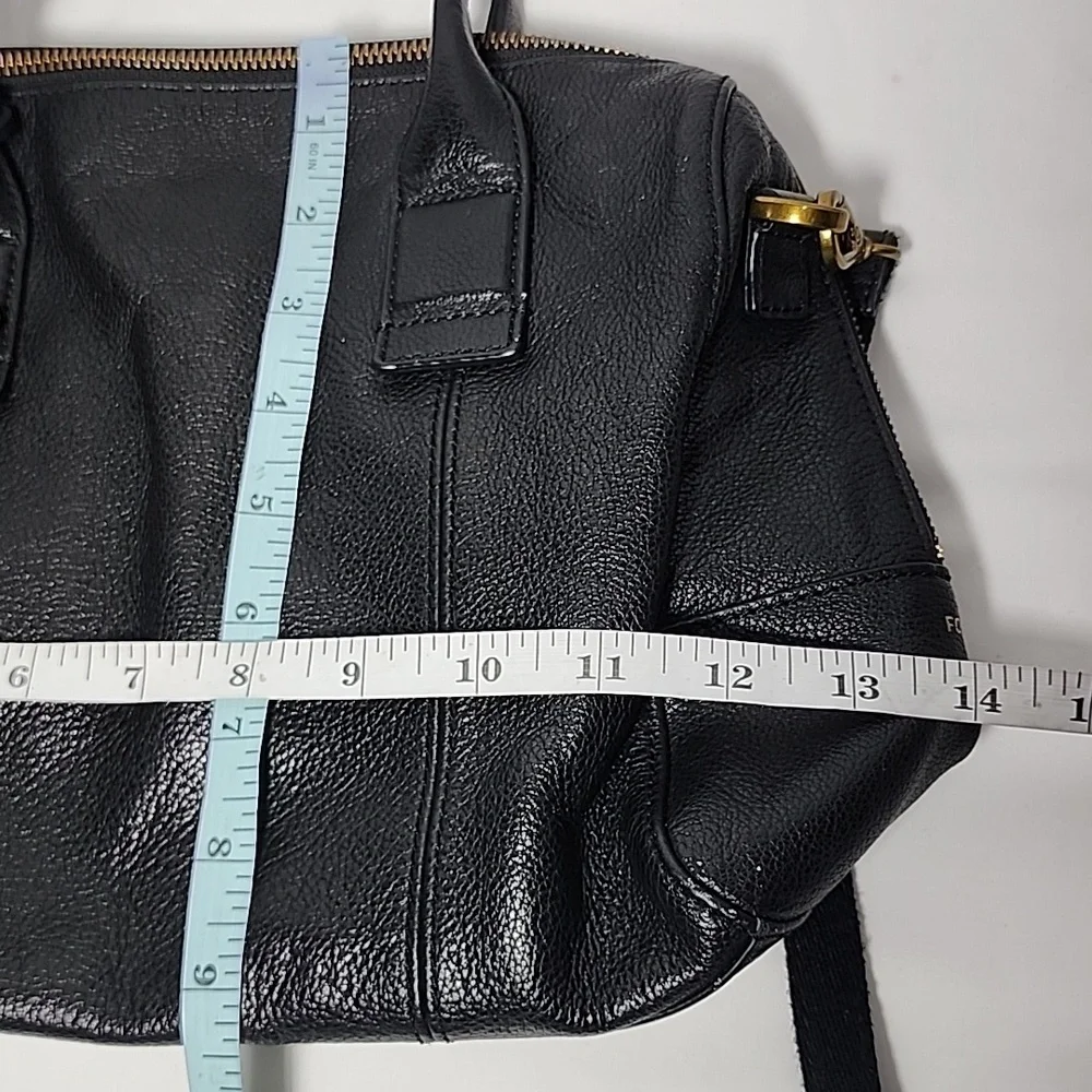Fossil Jori‎ Black Leather Mini Satchel Handbag Purse Vintage Hobo Crossbody